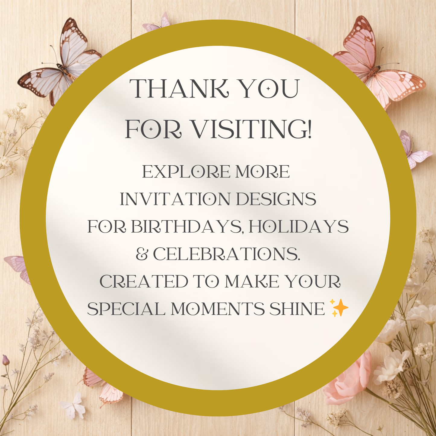 Butterfly Birthday Invitation | Girl Butterfly Party Invite | Editable Photo Birthday Invitation | Mobile Invitation | Animated Invitation