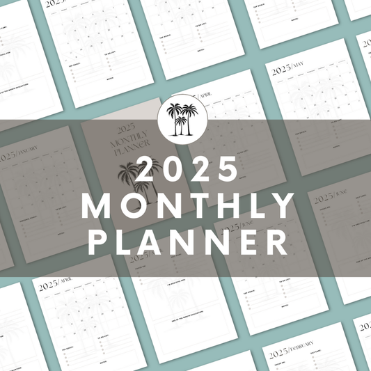 2025 Maandplanner Palmbomen