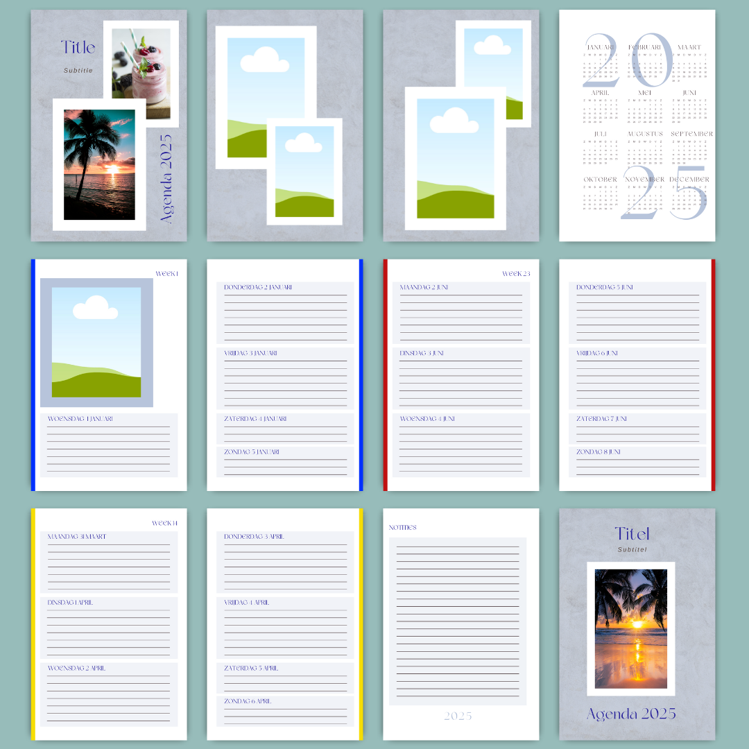 2025 Agenda Template - 150 pagina's - A5 - Nederlandstalig