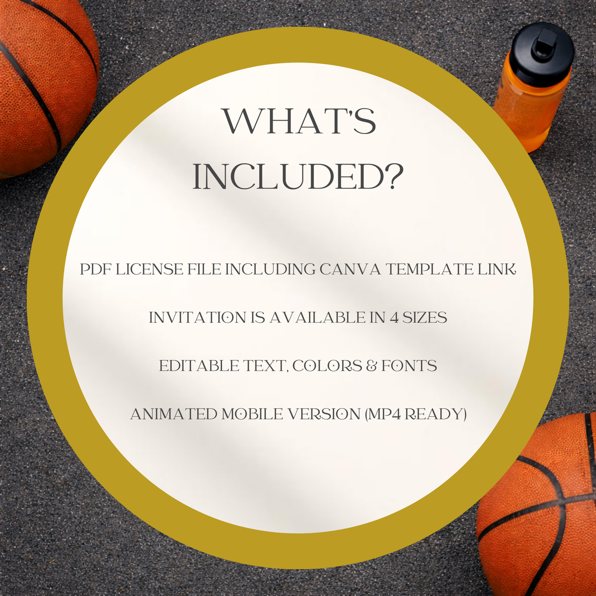Basketball Birthday Party Invitation | Modern Sports Invite | Editable Canva Template for Basketball Fans
