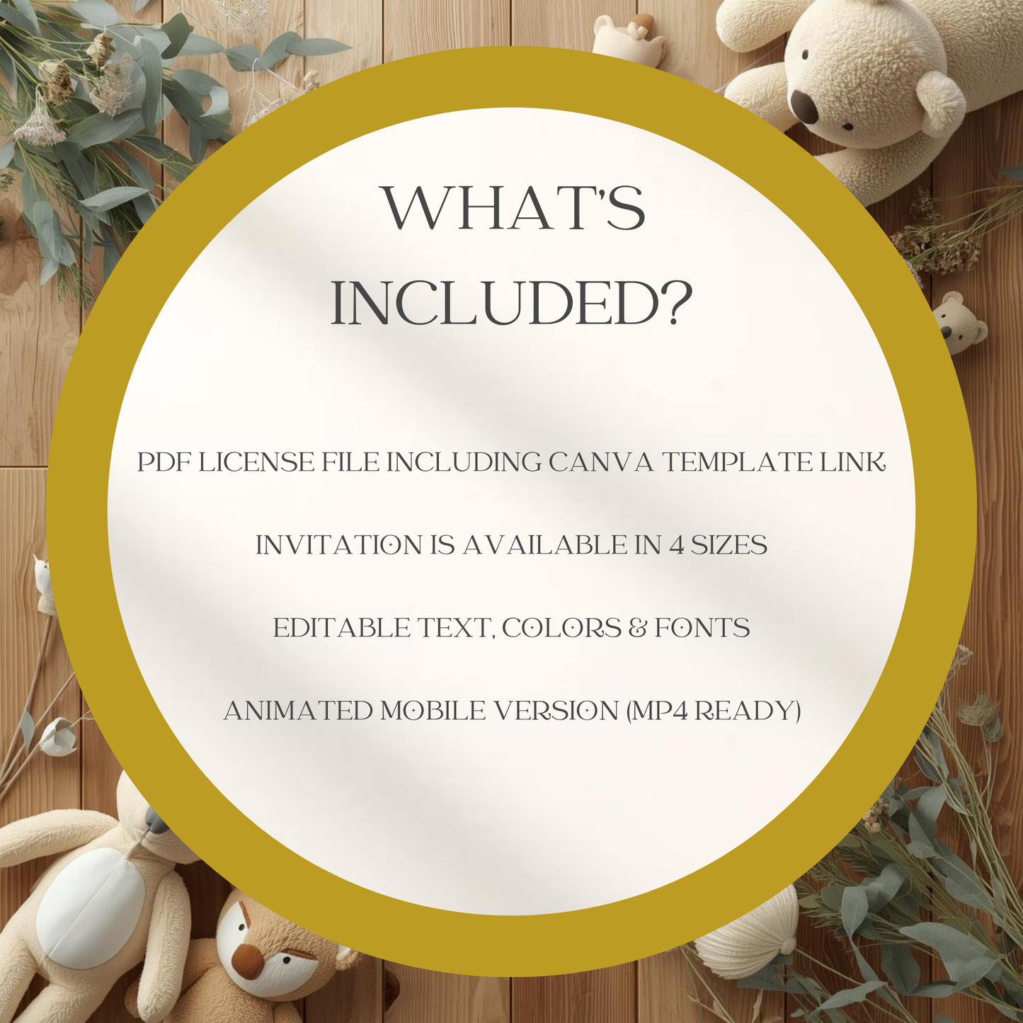 Woodland Birthday Invitation | Baby Boy Birthday Invite | Editable Photo Invitation | Cute Animal Birthday | Mobile & Animated Invitation